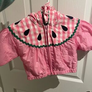 Vintage Carter’s Pink Hooded Watermelon Jacket with Green Accents
